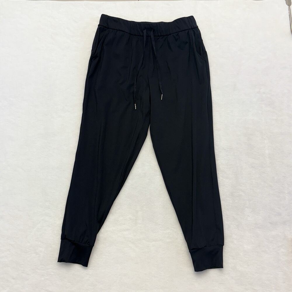 Sage Collective Womens Nylon Stretch Drawstring Joggers Pockets Black Size M